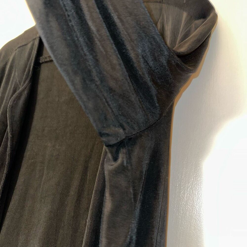 Chicos Travelers XL Open Front Slinky Long Sleeve Cardigan Solid Black Color EUC - Picture 5 of 11